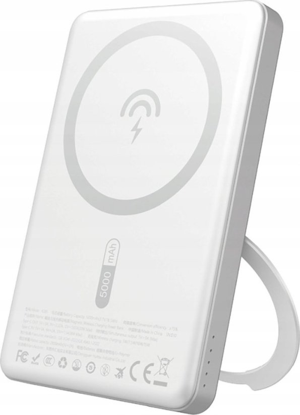 Dudao K28S 20W PD with MagSafe and Stand 5000 mAh strieborný