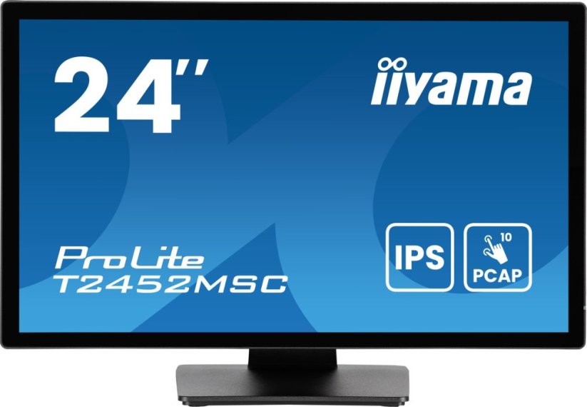 iiyama Monitor dotykowy iiyama ProLite T2452MSC-B1AG 24" IPS LED AntiGlare 10 punktów dotyku /HDMI, DisplayPort/ Reproduktori