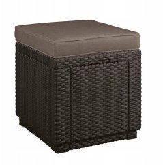 Nenurodyta Garden chair/storage box Cube with cushion brown 8711245158372