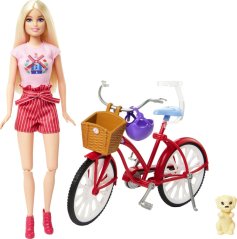Mattel Barbie doll and bicycle set