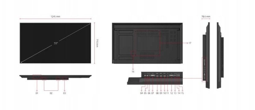 ViewSonic Monitor CDE55G3-1C 55" 4K Commercial Display 24/7