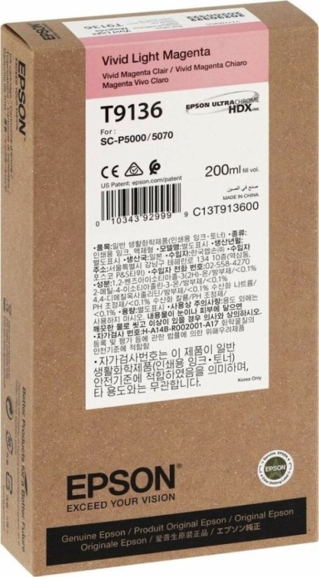 Epson Epson ink cartridge vivid light magenta T 913 200 ml     T 9136N