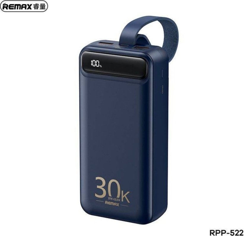 Remax Powerbank 22,5W 30000mAh PD + QC Remax Bole Series Modrý