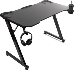NanoRS Biurko gamingowe čierne Veľké NanoRS, 150kg max, wysokość 750mm, 110x60x1,5cm, držiak na kubek i słuchawki, RS345