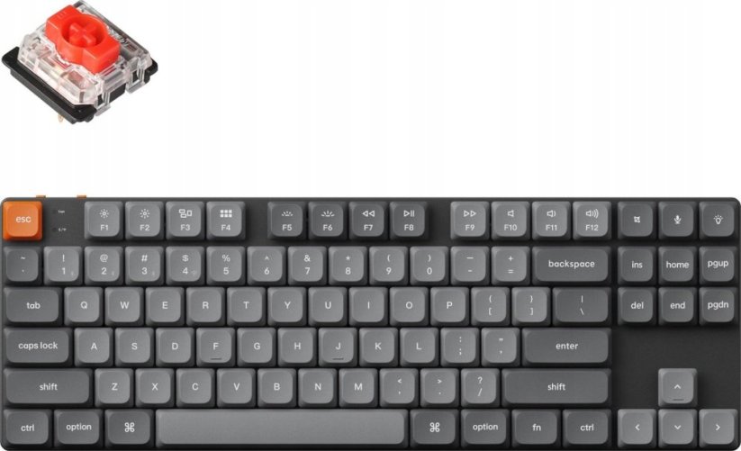 Keychron Keychron - K1 Max QMK/VIA Wireless Custom Mechanical Keyboard - Niskoprofilowa Bezdrôtová Klawiatura Mechaniczna biele Gateron Red