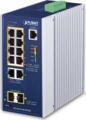 Planet PLANET IGS-4215-8UP2T2S łącza sieciowe Zarządzany L2/L4 Gigabit Ethernet (10/100/1000) Obsługa PoE Aluminium, Modrý
