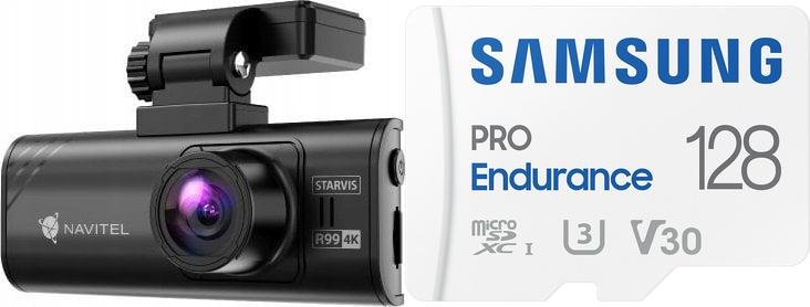 Navitel Wideorejestrator Navitel Wideorejestrator Navitel R99 4K + Karta Samsung PRO Endurance 2022 MicroSDXC 128 GB Class