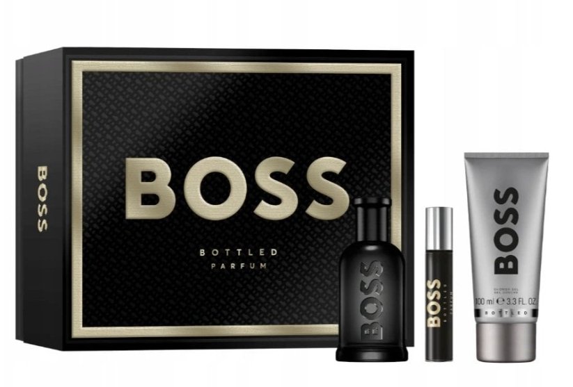 Hugo Boss BOSS Bottled Parfum Giftset Sada pre mužov (PP kvepalai, 100 ml + PP kvepalai, 10 ml + żel pod prysznic, 100 ml) MEN