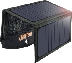 Choetech składana ładowarka solarna słoneczna fotowoltaiczna 19W 2x USB 2,4A czarny (SC001)