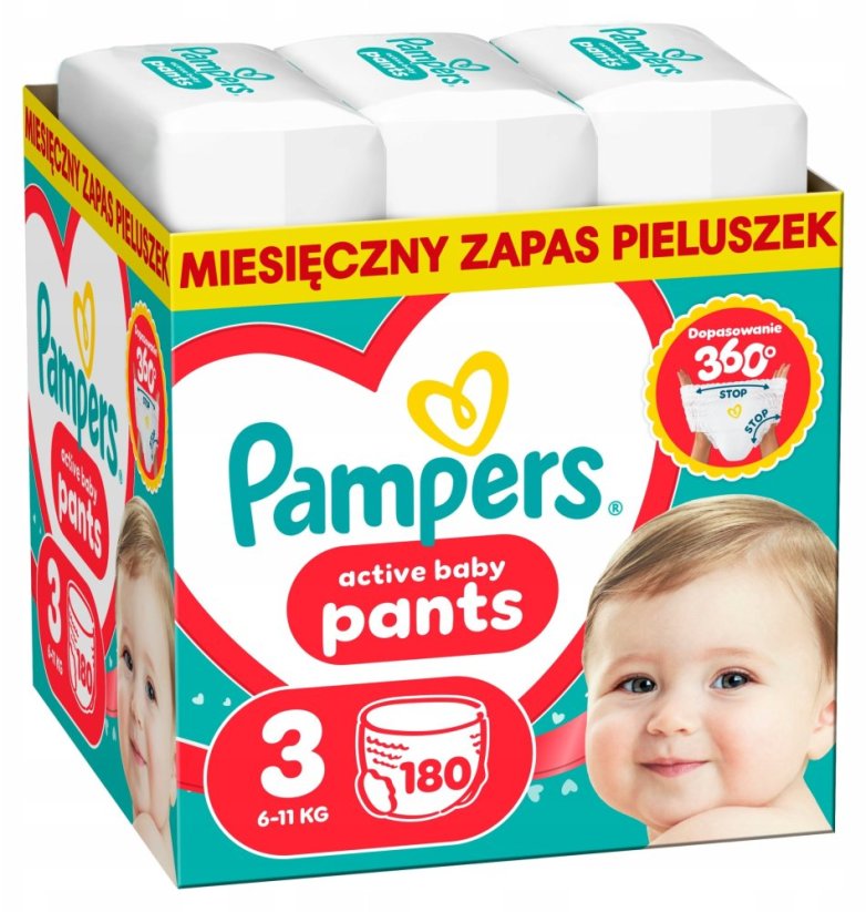 Pampers Pieluchomajtki Active Baby 3 6-11 kg, 180 szt.