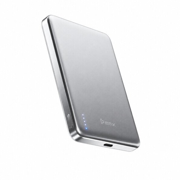 Prestigio BMX SolidSafe™ Air Titanium 10K Qi2 Wireless Magnetic Power Bank, Silver (BMX-B3-10-SI)