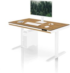 Jan Nowak Elektryczne sit-stand z zásuvoką i ładowarką bezprzewodową Qi biele/Zrokový dub, 1200 mm: ELLIS (5907367514674)