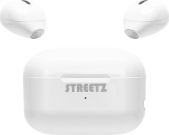 Streetz Mini bevielės ausinės STREETZ su krovimo dėklu, True Belaidės Stereo, baltos / TWS-114
