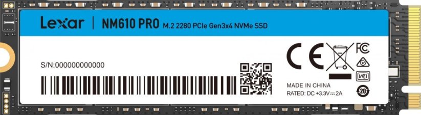 Lexar NM610 PRO 500GB M.2 2280 PCI-E x4 Gen3 NVMe (LNM610P500G-RNNNG)