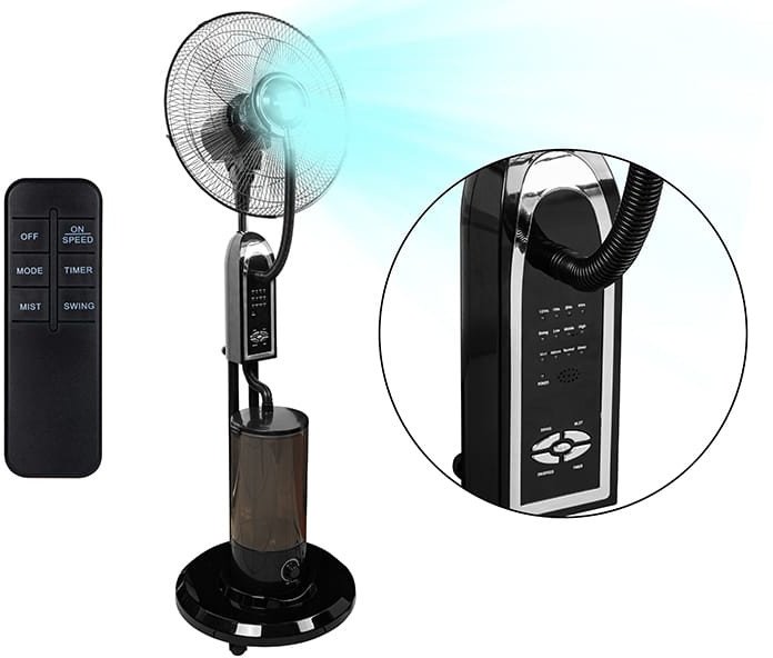 Neka ventilátor  stojący 16" 90W z funkcją mgiełki Čierny