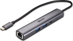 Lindy Lindy 43385 huby i koncentratory USB Type-C 10000 Mbit/s Szary