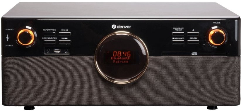 Denver Miniwieża MRD-180DW z gramofonem i radio DAB+/FM ciemne drevo (MRD-180DW DARK WOOD)