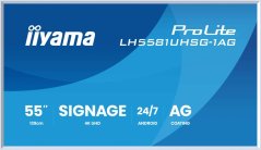 iiyama iiyama LH5581UHSG-1AG signage display Interaktywny płaski panel 138,7 cm (54.6") Wi-Fi 500 cd/m² 4K Ultra HD Biely Procesor wbudowany Android 10 24/7