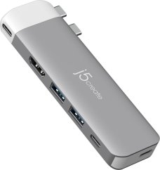 j5create j5create JCD394-N huby i koncentratory 2 x USB 3.2 Gen 2 (3.1 Gen 2) Type-C 5000 Mbit/s Sivý, Biely
