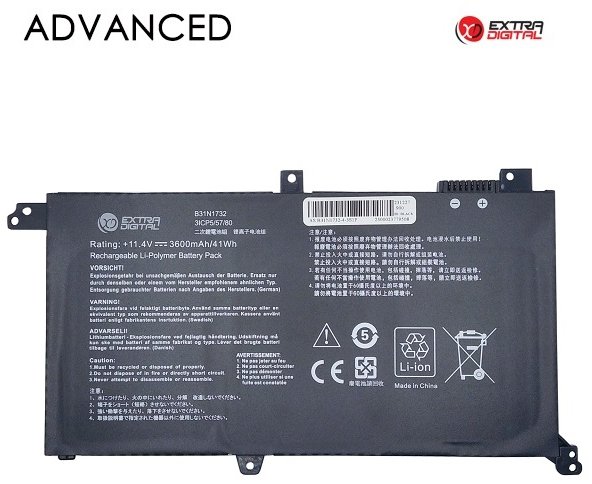 Extra Digital Bateria do Notebooka ASUS B31N1732 3600mAh Advanced