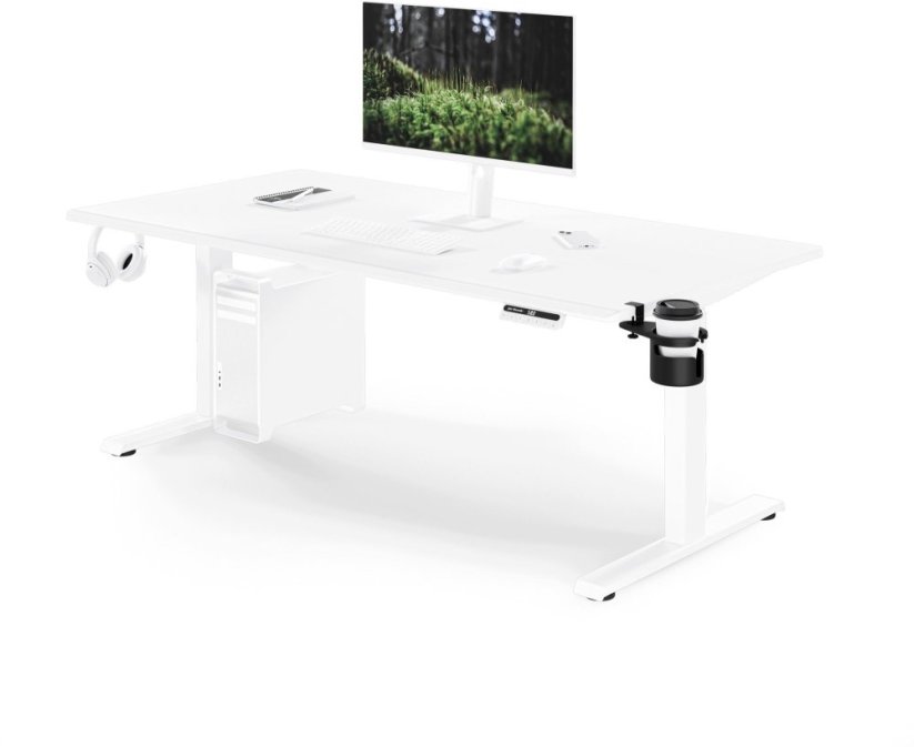 Jan Nowak Elektryczne z regulacją wysokości ergonomiczne biele,1600x800 mm: ARIA (5907367517347)