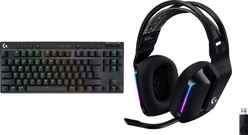 Logitech PRO X TKL Lightspeed GX Brown (920-012136) + G733 Lightspeed Czarne (981-000864)
