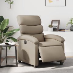 vidaXL vidaXL elektrickýfotel rozkładany, cappuccino, obity sztuczną skórą