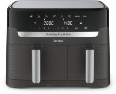Tefal double hot air fryer Dual Easy Fry ' Grill (black, 2,700 watts, 2 baskets 5.2 liters + 3.1 liters)