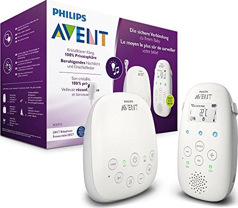 Avent Elektroniczna niania Philips SCD713 / 26, technologia DECT, 18 godzin práce, funkcja interkomu, kołysanki