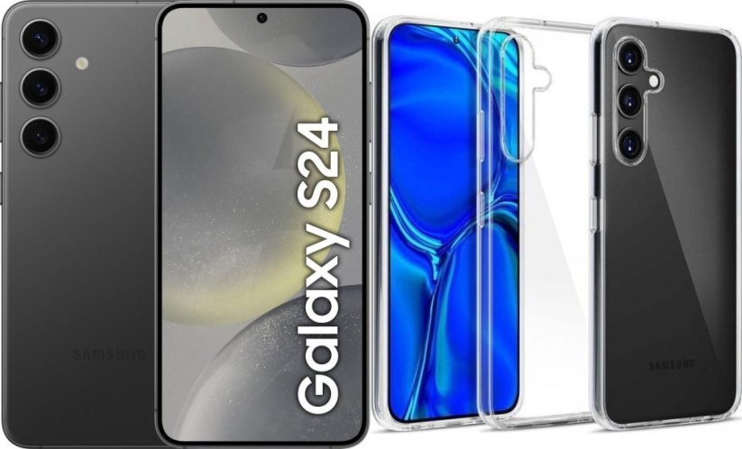 Samsung Galaxy S24 5G 8/256GB Czarny  (SM-S921BZK) + Etui Clear Case