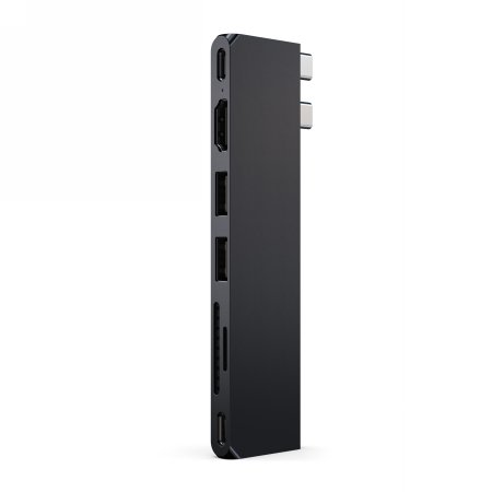 Satechi Hub Pro Hub Slim with dual USB-C do Apple MacBook (2xUSB-A, USB-C 4, HDMI, SD/microSD, USB-C) (midnight)