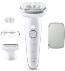 Braun Braun Silk-épil 9 Silk·épil 9 9-030, White, 40 tweezers, MicroGrip, 100 - 240 V, 50/60 Hz, Built-in battery