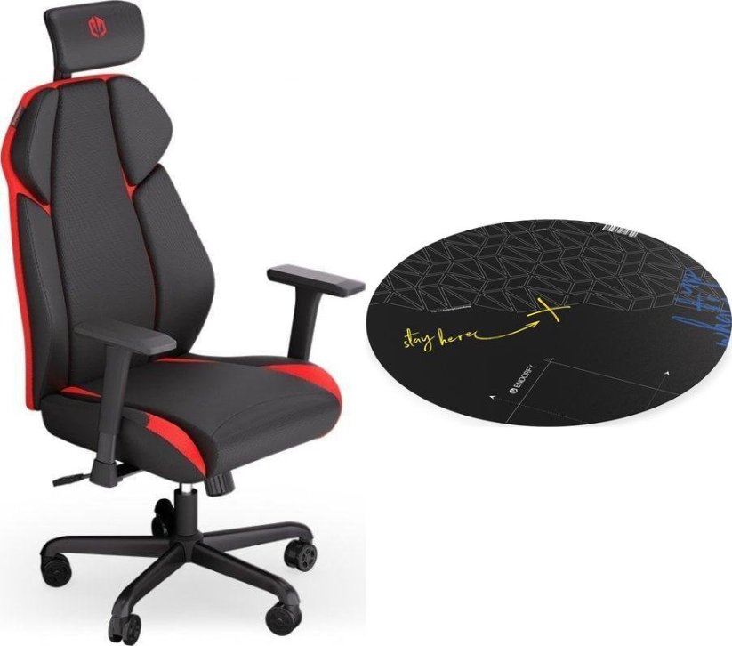 Endorfy Fotel Endorfy Meta RD czarno-czerwony (EY8A006) + Floor Pad FP110C