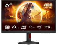 AOC AOC | Q27G4SRU | 27 " | Fast IPS | QHD | 16:9 | 320 Hz | 0.3 ms | 2560 x 1440 pixels | 400 cd/m² | HDMI ports quantity 2 | Black