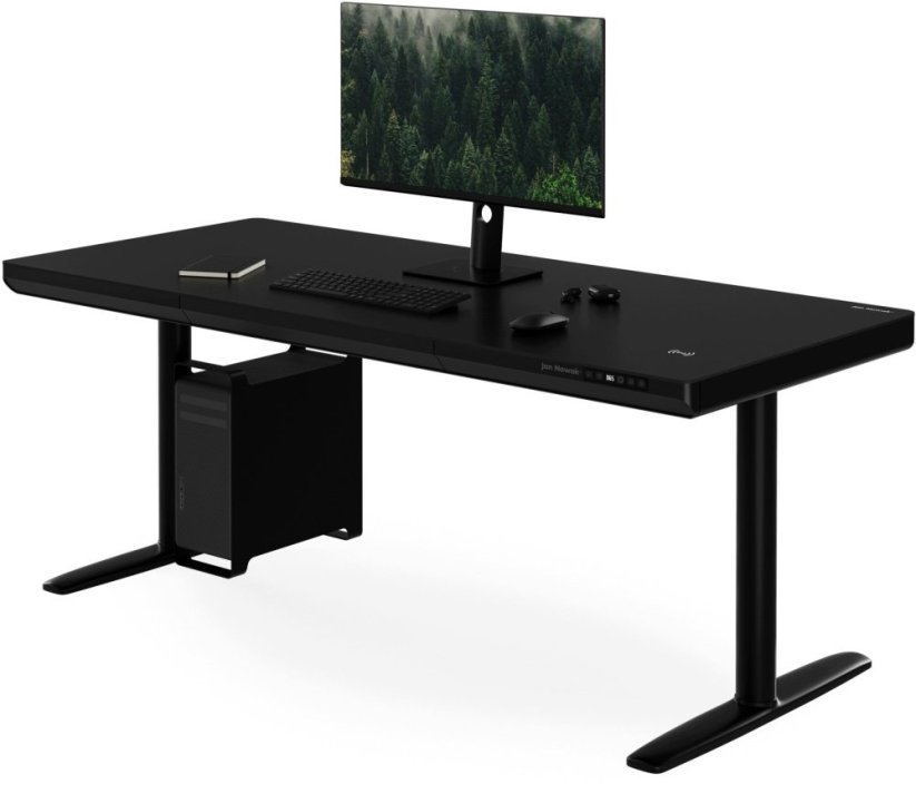 Jan Nowak Elektryczne sit-stand z zásuvoką i ładowarką bezprzewodową Qi čierne, 1600 mm: ELLIS (5907367514797)