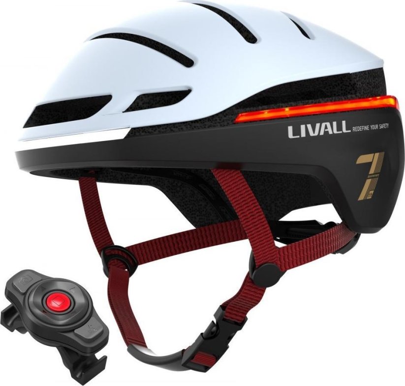 Livall Smart prilba bicyklová LED/SOS r. 58-62cm Biely EVO21