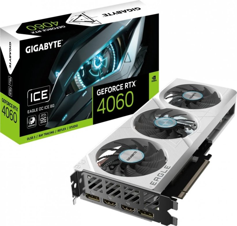 Gigabyte GeForce RTX 4060 Eagle OC Ice 8GB GDDR6 (GV-N4060EAGLEOC ICE-8GD)