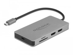 Delock USB Type-C™ stacja dokująca 4K - Dual HDMI MST / USB 3.2 / SD / LAN / PD 3.0