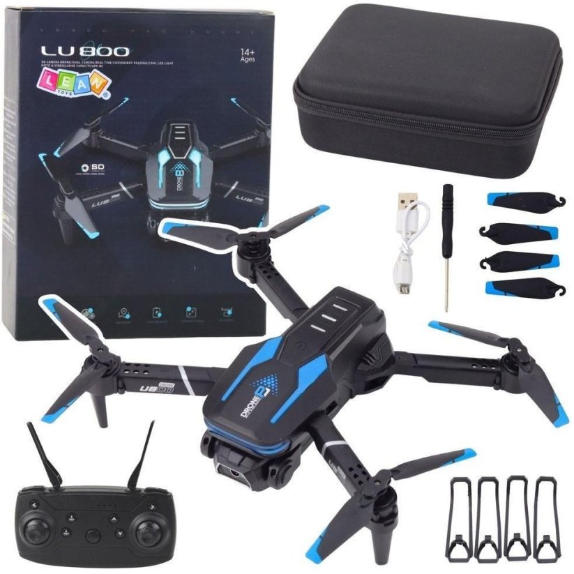 LeanToys Dron Zdalnie Sterowany LU800 Kamera Światła LED Modrý