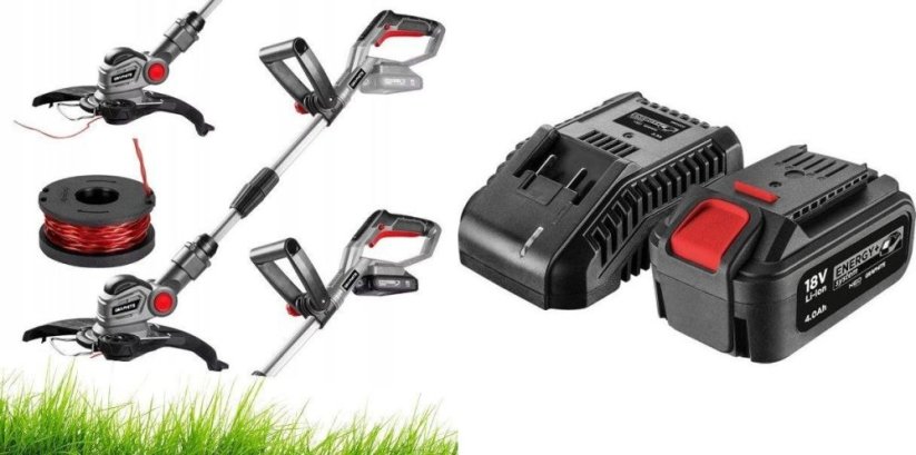Graphite Podkaszarka na żyłkę akumulatorowa Energy+ 18V Li-lon (58GE112) + akumulator 4 Ah z ładowarką 58GE132