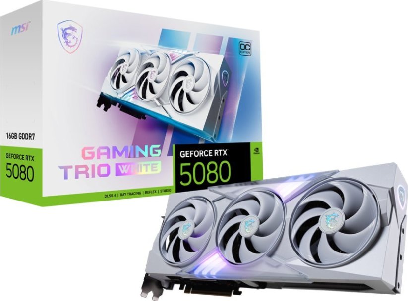 MSI GeForce RTX 5080 Gaming Trio OC White 16GB GDDR7 DLSS4