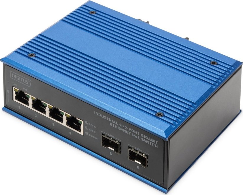 Digitus DIGITUS Switch 4+2-Port Gigabit Ethernet PoE SC 20 km