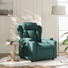 vidaXL vidaXL Fotel rozkładany, tmavoZelený, tapicerowany tkaniną