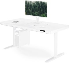Jan Nowak Elektryczne sit-stand z zásuvoką i ładowarką bezprzewodową Qi biele, 1400 mm: ELLIS (5907367514698)