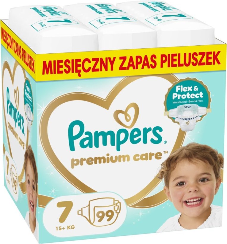 Plienky Pampers Premium Care 7, 15+ kg, 99 ks x 2