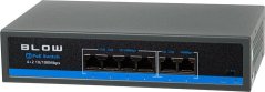 Blow 77-935# Switch poe do kamer blow 4poe 100mbs 75w bl-sw6-4p