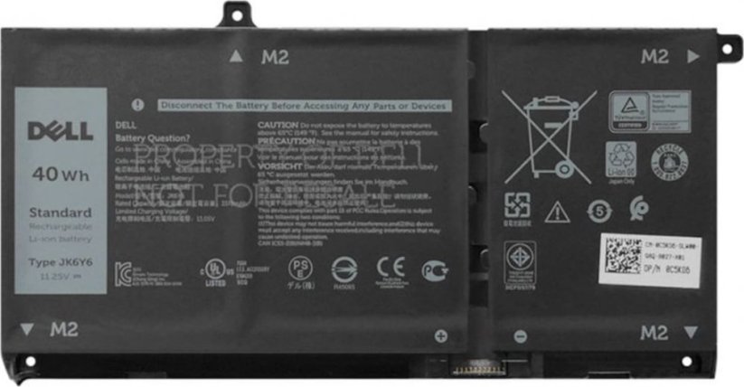 Dell Battery, 40WHR, 3 Cell,