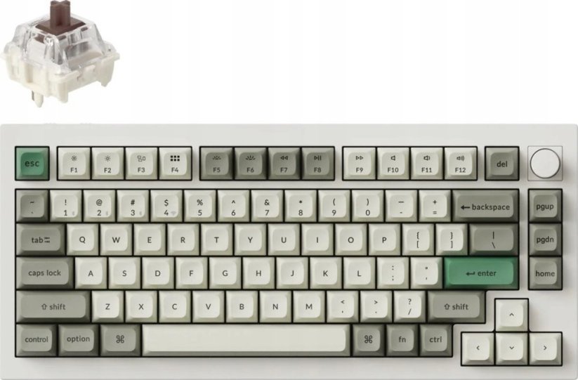 Keychron Keychron Q1 Max QMK/VIA Wireless Custom Mechanical Keyboard Fully Assembled Knob / Shell White / Gateron Jupiter Brown