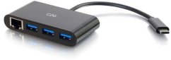 C2G C2G USB C Hub with Ethernet - 3-Port USB Hub - Hub - 3 x SuperSpeed USB 3.0 + 1 x USB-C + 1 x 1000Base-T - Desktop