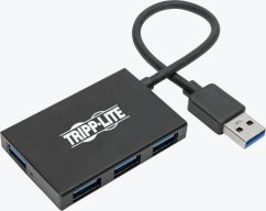 Eaton 4-portowy, smukły, przenony koncentrator USB-A USB 3.2 Gen 1 Obudowa aluminiowa U360-004-4A-AL